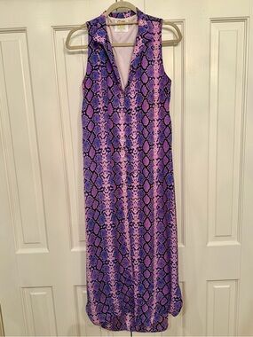 Purple & Pink Snake-Print Maxi Dress by Peace Love Cake